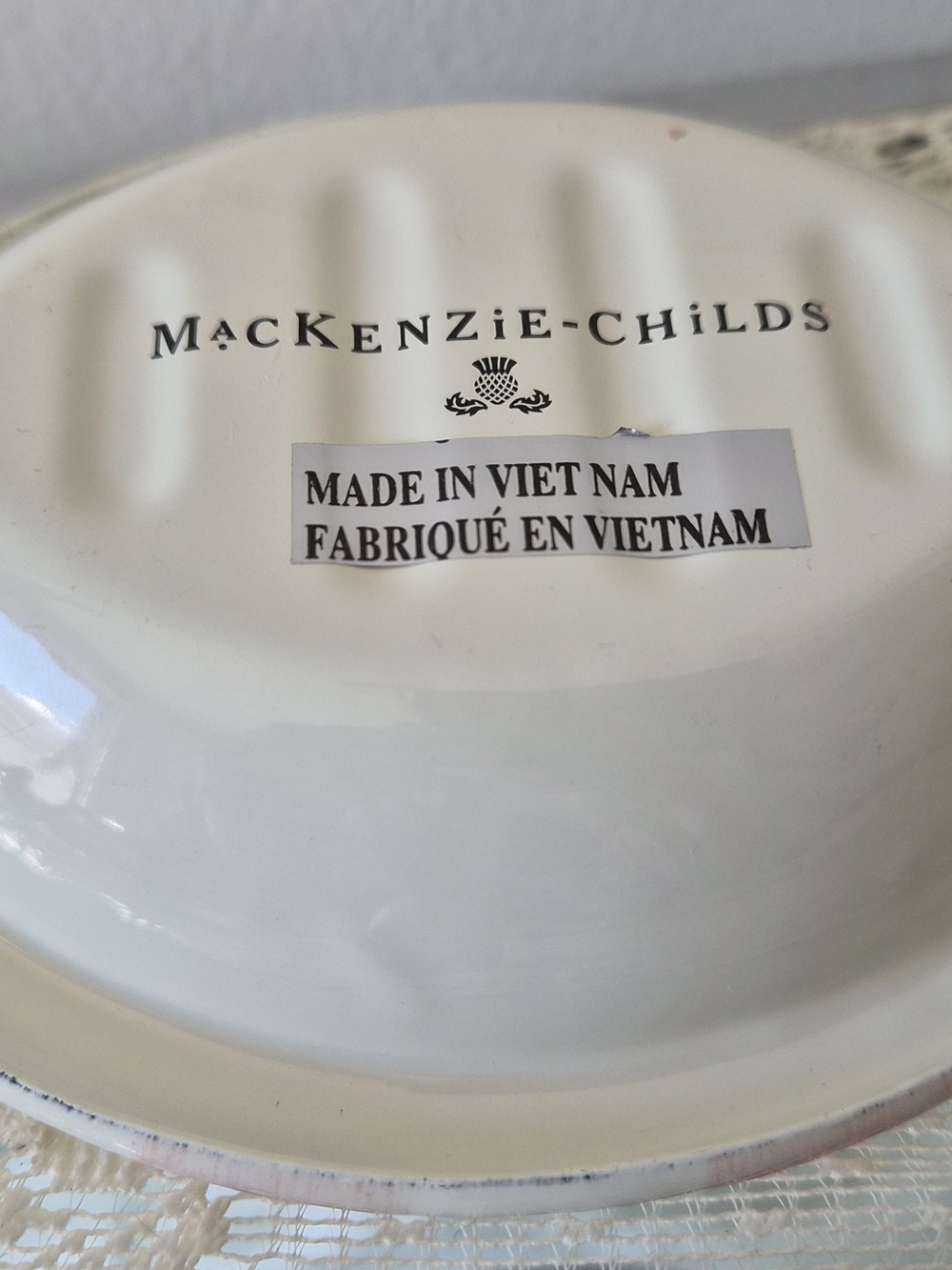 MacKenzie-Childs Rosy Check Soap Dish - Picture 9 of 10